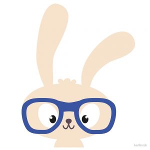 Bunny rabbit wearing eyeglasses illustration